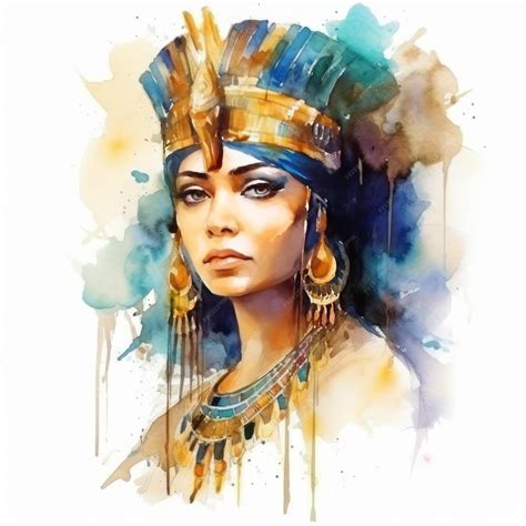 Premium Photo | Watercolor painting of cleopatra queen of egypt