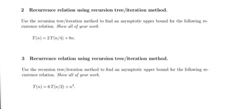 Image result for Recurrence Relation Iteration Method