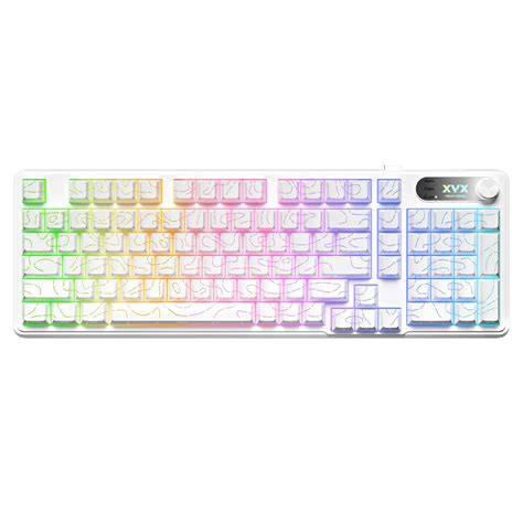 XVX K98 Silent Key Tri-Mode/Wireless Keyboard with Topography pattern ...