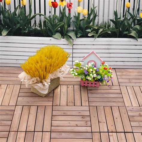 Interlocking wood floor tiles – 27 Pcs – DIY Deck Tiles Flooring – ZEN ...