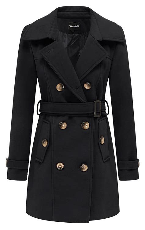 Women Winter Coats Ladies Coat Womens Jacket Wool Look Military Long ...