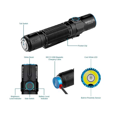 OLIGHT - Warrior 3S Tactical Flashlight 2300 Lumens - (Black ...