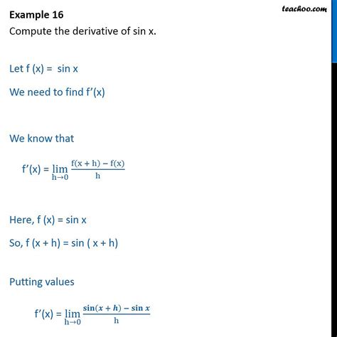 Image result for Using First Principles Derivative OS Sin X