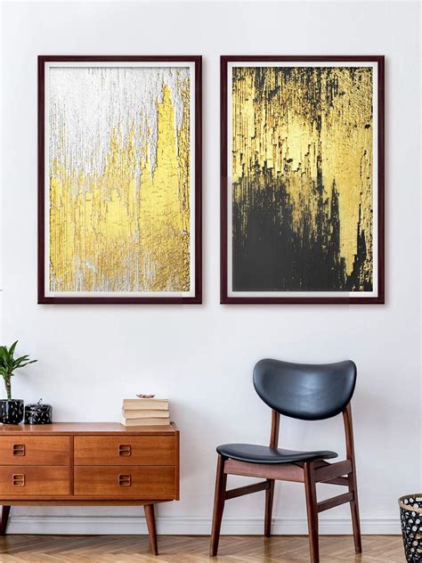 999STORE 2 set of white and black rustic printed canvas painting ...