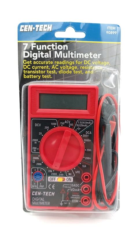 Cen-Tech 7 Function Digital Multimeter 的图像结果