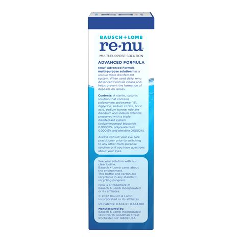 Buy Renu Contact Lens Solution, Advanced Formula Triple Disinfectant ...