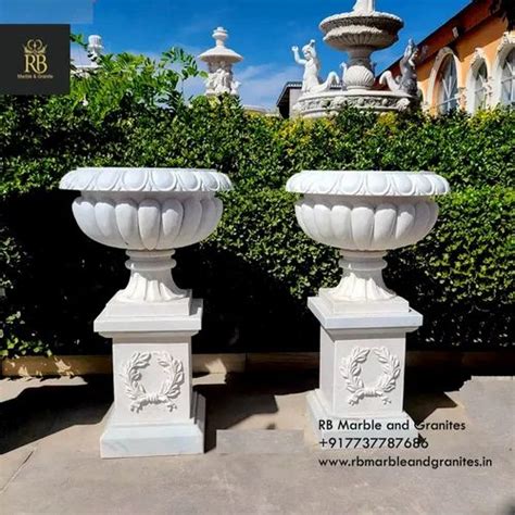 Marble Pots - Garden Marble Planter Manufacturer from Makrana