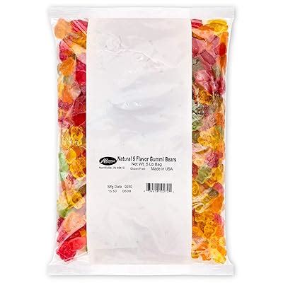 Buy Albanese 5 Natural Flavor Gummi Bears, 5 Pound Pack of 1 Online at ...
