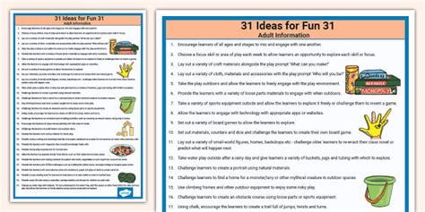 31 Ideas for Fun 31 (teacher made) - Twinkl