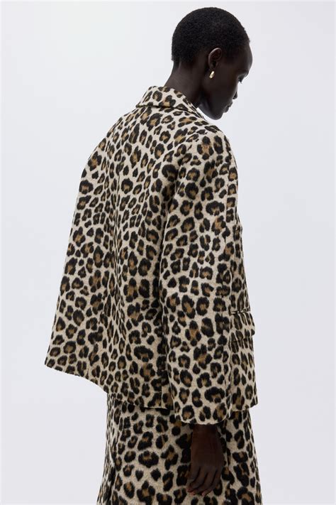 Oversized jacket - Light beige/Leopard print - Ladies | H&M IN