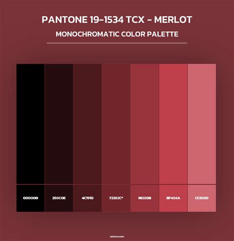 PANTONE 19-1534 TCX - Merlot color palettes - colorxs.com