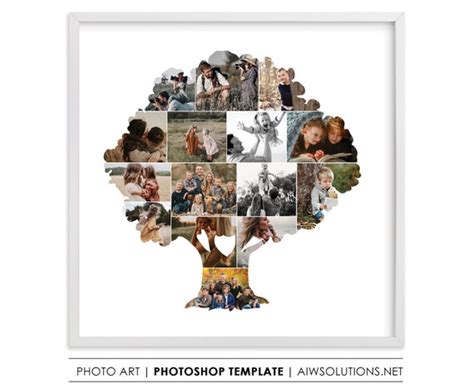 Family Tree Photo Collage Templatemodern Genealogy Photo - Etsy India