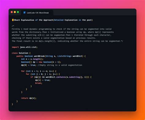 Image result for Problem Word Break in LeetCode Solution in Java