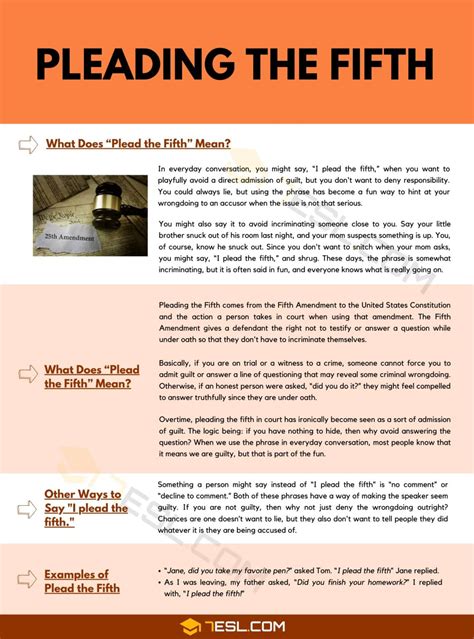 Plead the Fifth | What Does "I Plead the Fifth" Mean? • 7ESL