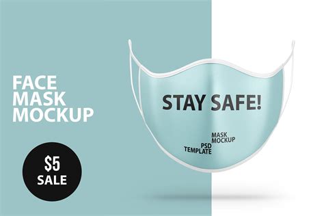 Stay Safe Face Mask PSD Mockup Template | Ski mask mockup, Sleep mask ...