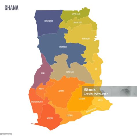 Ghana Political Map Of Administrative Divisions Stock Illustration - Download Image Now - Africa ...