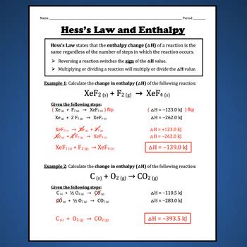 Image result for Enthalpy Practice Problems