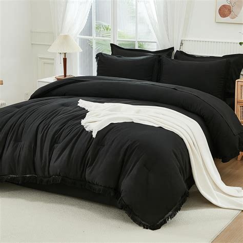 Amazon.com: Andency Black Queen Size Comforter Set with Sheets - 7 ...