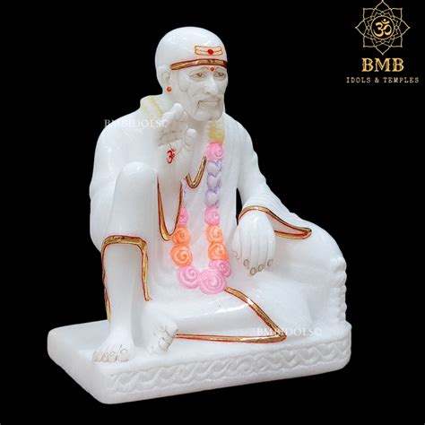 Marble Dwarka Mai Sai baba Statue in a Small Size sitting on the Mat ...