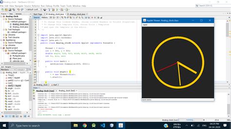 Analog and Digital Clock Program Using Applet 的图像结果