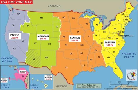US Time Zone Map - Laminated (36" W x 23.6" H) : Amazon.in: Office Products