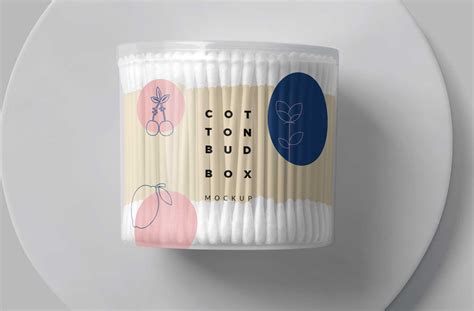 Custom Cotton Bud Box Mockup for Hygiene Products | ZippyPixels