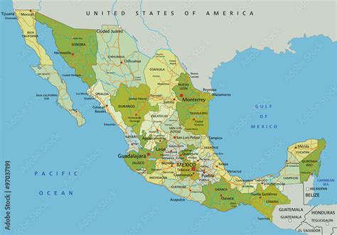 Graphical Map of Mexico 的图像结果