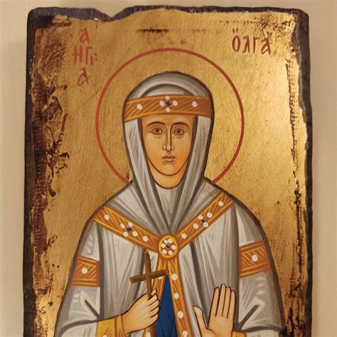 Saint Olga of Kiev ( Η Αγία Όλγα ) Hand Painted Greek Orthodox ...