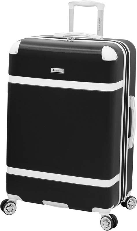 Buy LONDON FOG Vintage Hardside Expandable Spinner Luggage, Black ...