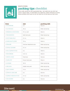 16+ Free Editable Travel Checklist Templates in MS Word [DOC] | pdfFiller