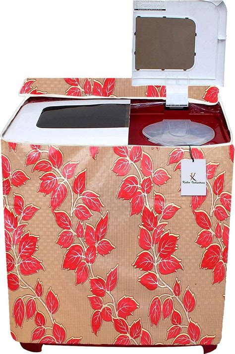 Kuber Industries Floral PVC Front Load Washing Machine Cover - Cream ...