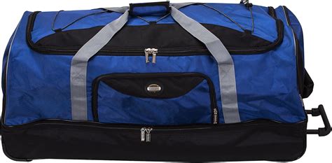 Rockland Drop Bottom Rolling Duffel Bag, Navy, India | Ubuy