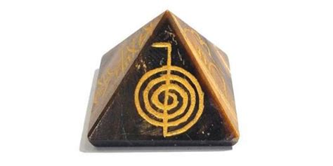Tiger Eye Symbol Engraved Pyramid 30mm Approx