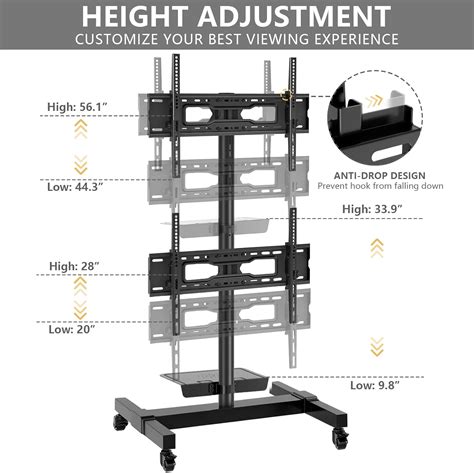 TVON Mobile Dual TV Stand for Four 32-65 Inch Plasma India | Ubuy