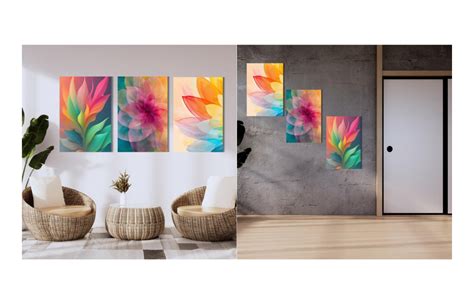WALL MAGIX Set of 3 Floral Wall Painting for Living Room & Bedroom ...