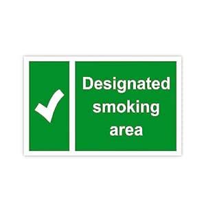 SIGNOOGLE Designated Smoking Area Synthetic Bathroom Sign Signage Decal ...