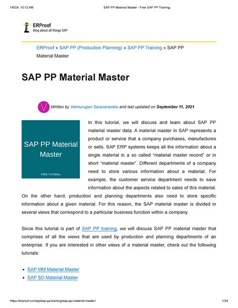 SAP PP Material Master - Free SAP PP Training - ERProof » SAP PP ...