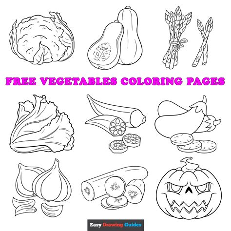 Free Printables Vegetables Coloring Pages for Kids
