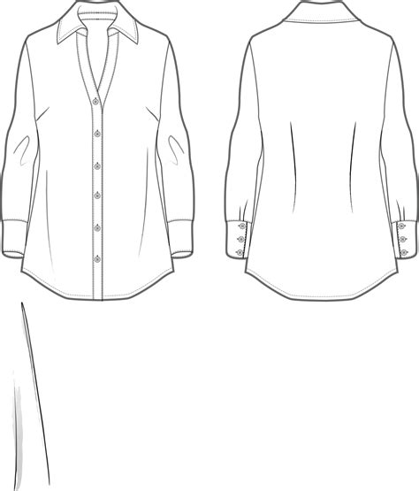 FLAT SKETCH TECHNICAL SHIRT BLOUSE LADIES WOVEN | Fashion design sketches, Fashion sketches ...