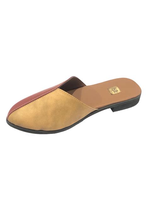 Get Tan & Maroon Asymmetric Mules at ₹ 1500 | LBB Shop