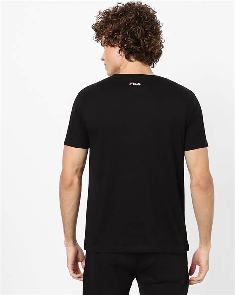 Falcon Logo Print Crew-Neck T-shirt-Falcon black – Discount Store