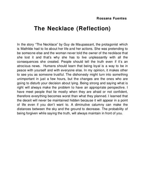 The necklace (reflection)