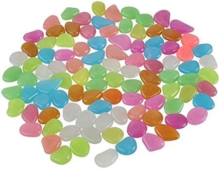 Mokylor 300 Pcs Glow in The Dark Garden Pebbles Stone,Colorful ...