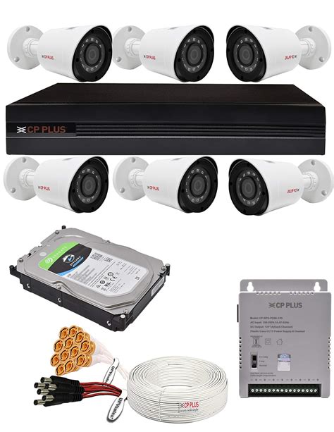 Buy CP Plus 2.4MP 6 Camera Combo Set with 8Ch Latest H.265+ 1080P DVR ...