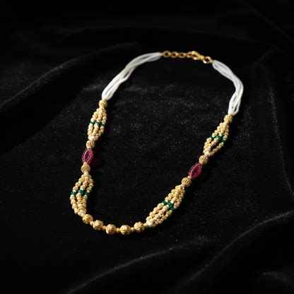 Traditional Gold Tone Beaded Pearl Mala Necklace for Women – LADY ZONE