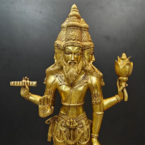 Brass Large Lord Brahma Statue Creator Of Universe 39 Inches – StatueStudio