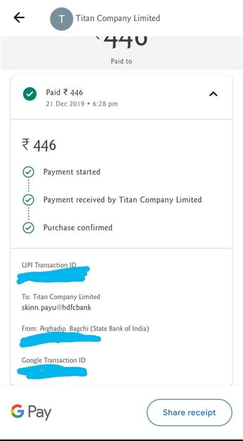 Titan Company — money deducted from bank account but order not confirmed
