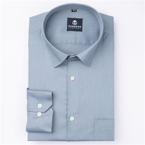 Light Blue Color Dobby Cotton Shirt For Men – Punekar Cotton
