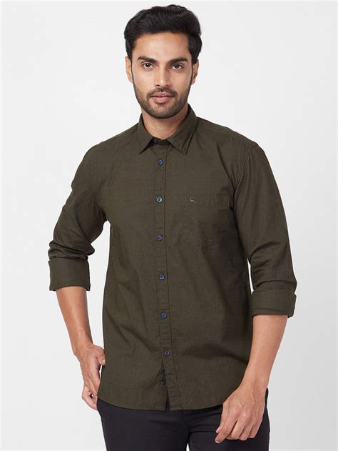 Parx Green Solid Slim Fit Cotton Casual Shirt – MyRaymond