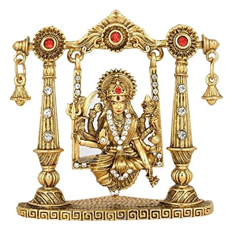 Relicon Goddess Maa Durga Sherawali MATA Idol on Jhula (R-101) Gold ...
